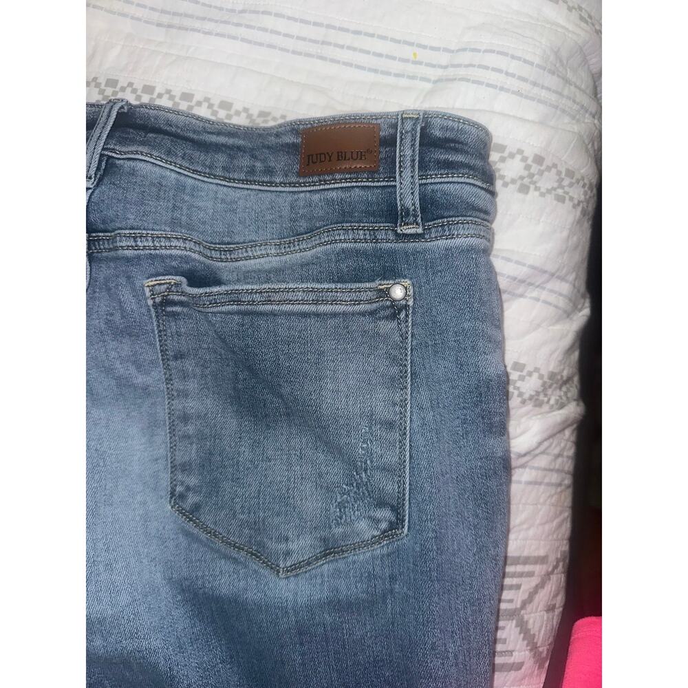 Judy Blue Boot Cut Jeans Womens 15/32 Medium Wash Raw Hem Stretch Denim - Picture 6 of 8